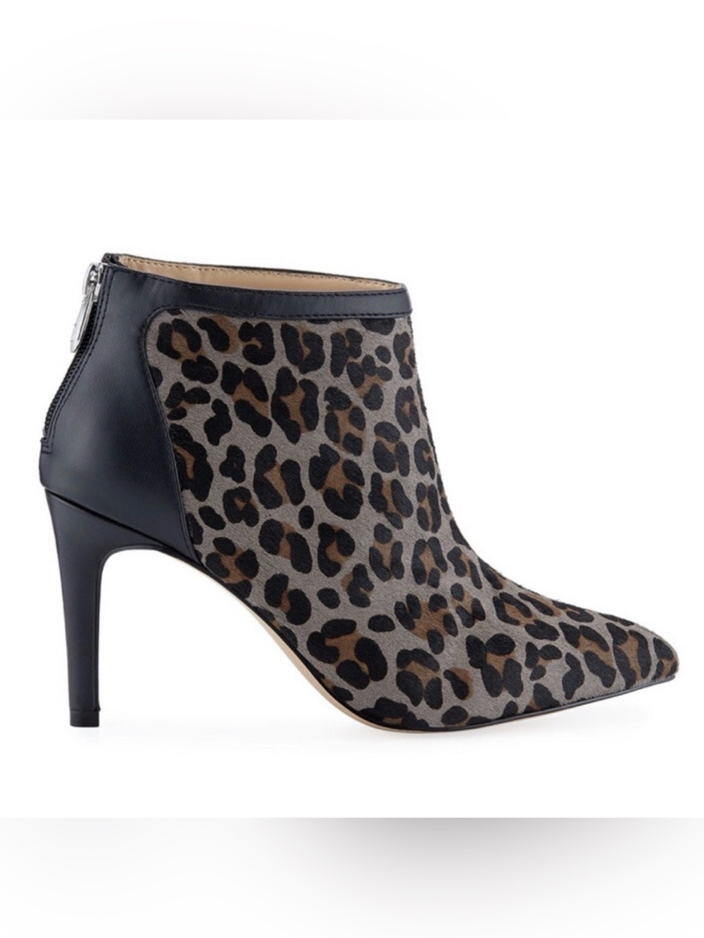 Adrienne Vittadini Nyla Pointed Toe Calf Hair Ankle Bootie Sz 7 Slim Stiletto